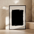 Black Abstract Brushstroke Poster, Minimalist Wall Art, Ink Square Print, Modern Decor
