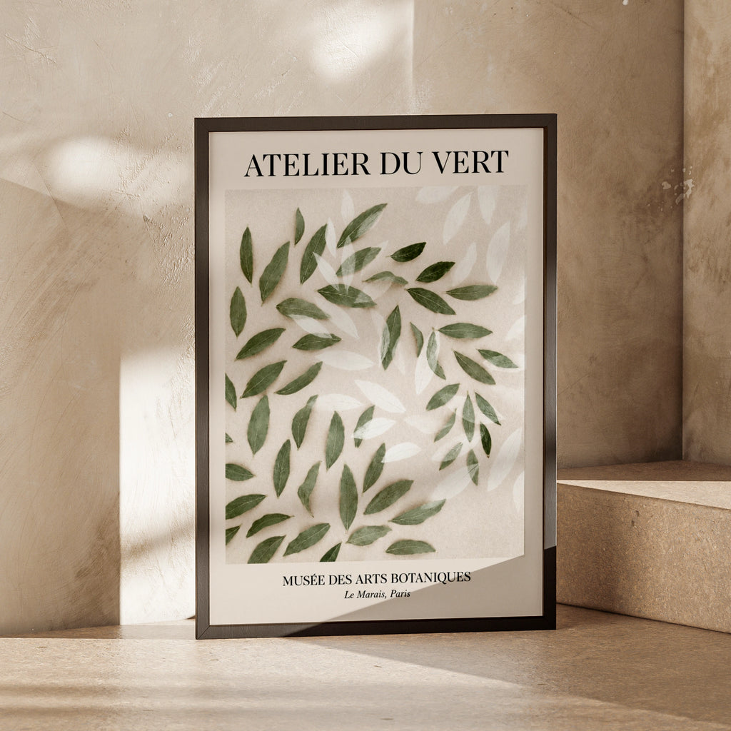 Atelier Du Vert Botanical Leaf Poster, Green Leaves Wall Art, Paris Museum Print