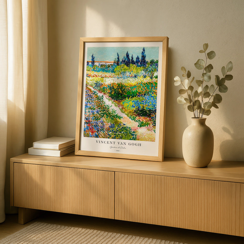 Van Gogh Garden at Arles 1888 Art Print, Floral Landscape Poster, Impressionist Wall Art