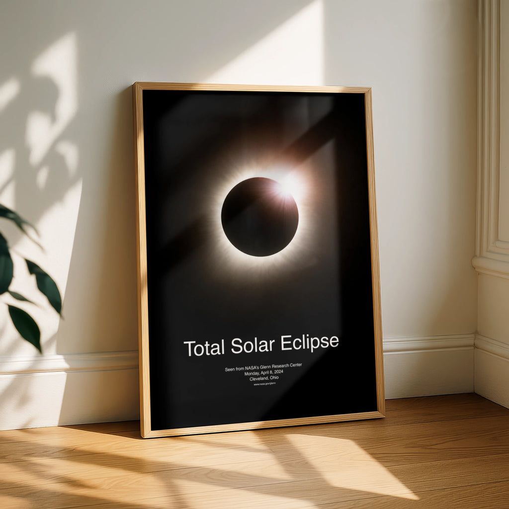 Total Solar Eclipse Poster, April 2024 NASA Photo, Space Wall Art, Black Corona Print