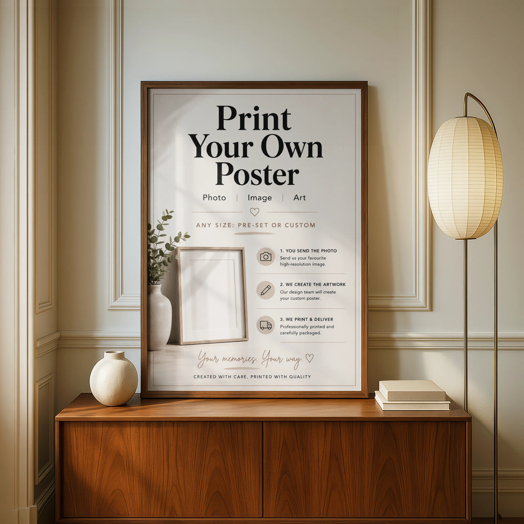 Custom Photo Poster, Print Your Own Image, Personalised Wall Art Any Size