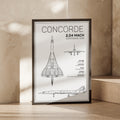 Concorde Blueprint Poster, Supersonic Aircraft Print, Aviation Wall Art Gift