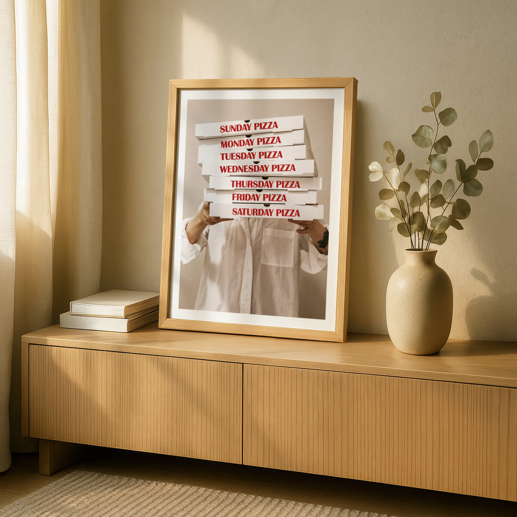 Pizza Every Day Poster, Funny Food Wall Art, Kitchen Print, Pizza Lover Gift