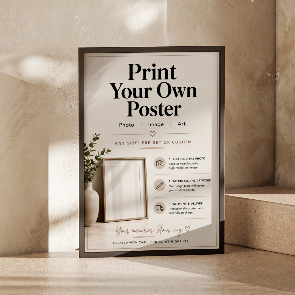 Custom Photo Poster, Print Your Own Image, Personalised Wall Art Any Size