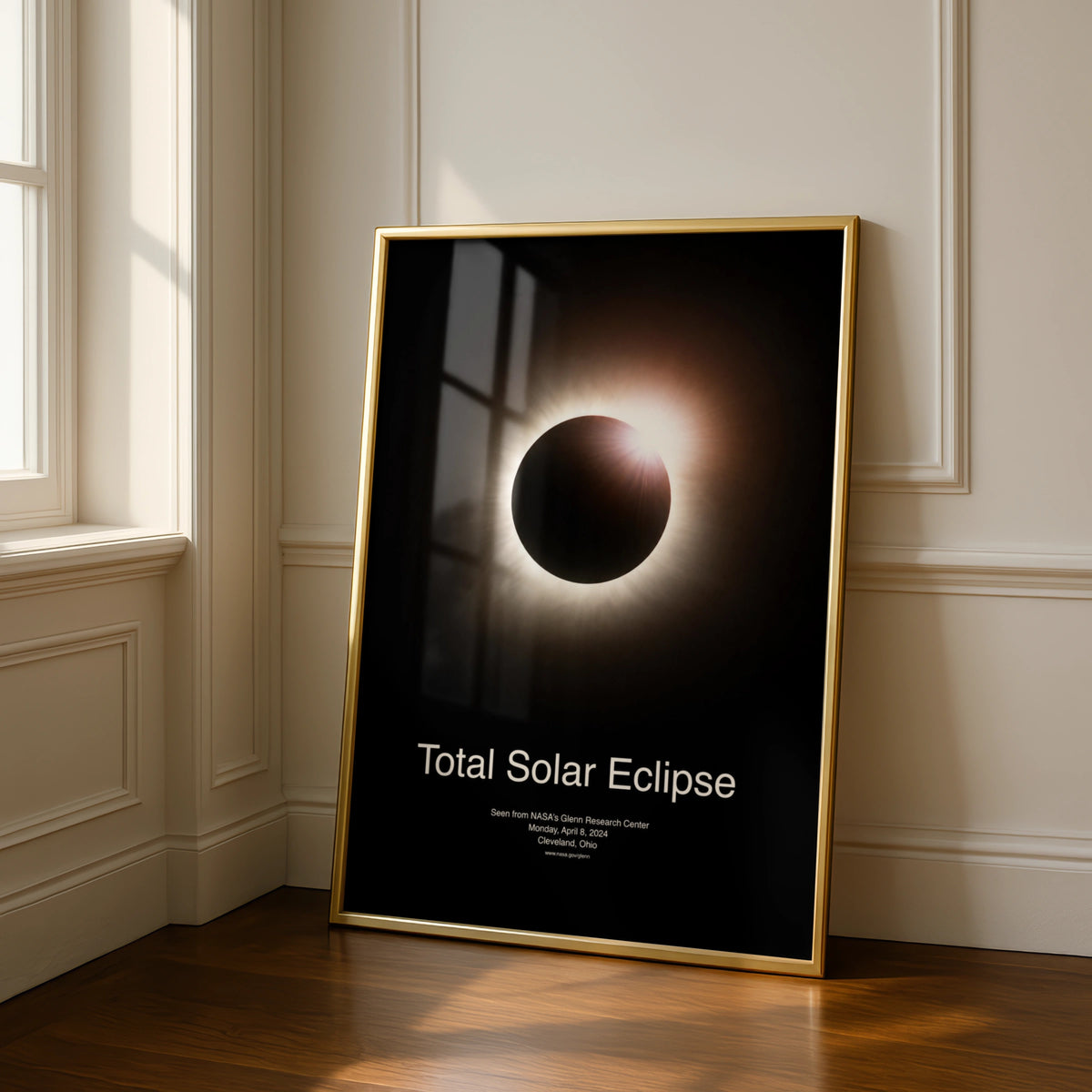 Total Solar Eclipse Poster, April 2024 NASA Photo, Space Wall Art, Black Corona Print
