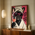 Spa Day Is A Good Day French Bulldog Poster, Funny Dog Wall Art, Pink Bathroom Print