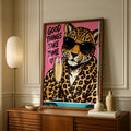 Good Things Take Time Leopard Poster, Funny Quote Wall Art, Pop Art Print