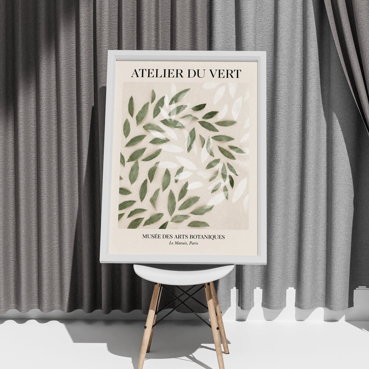 Atelier Du Vert Botanical Leaf Poster, Green Leaves Wall Art, Paris Museum Print